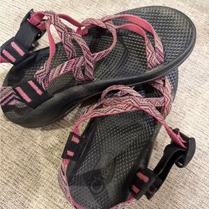Chaco Women's Pink and Black Strappy Outdoor Sandals